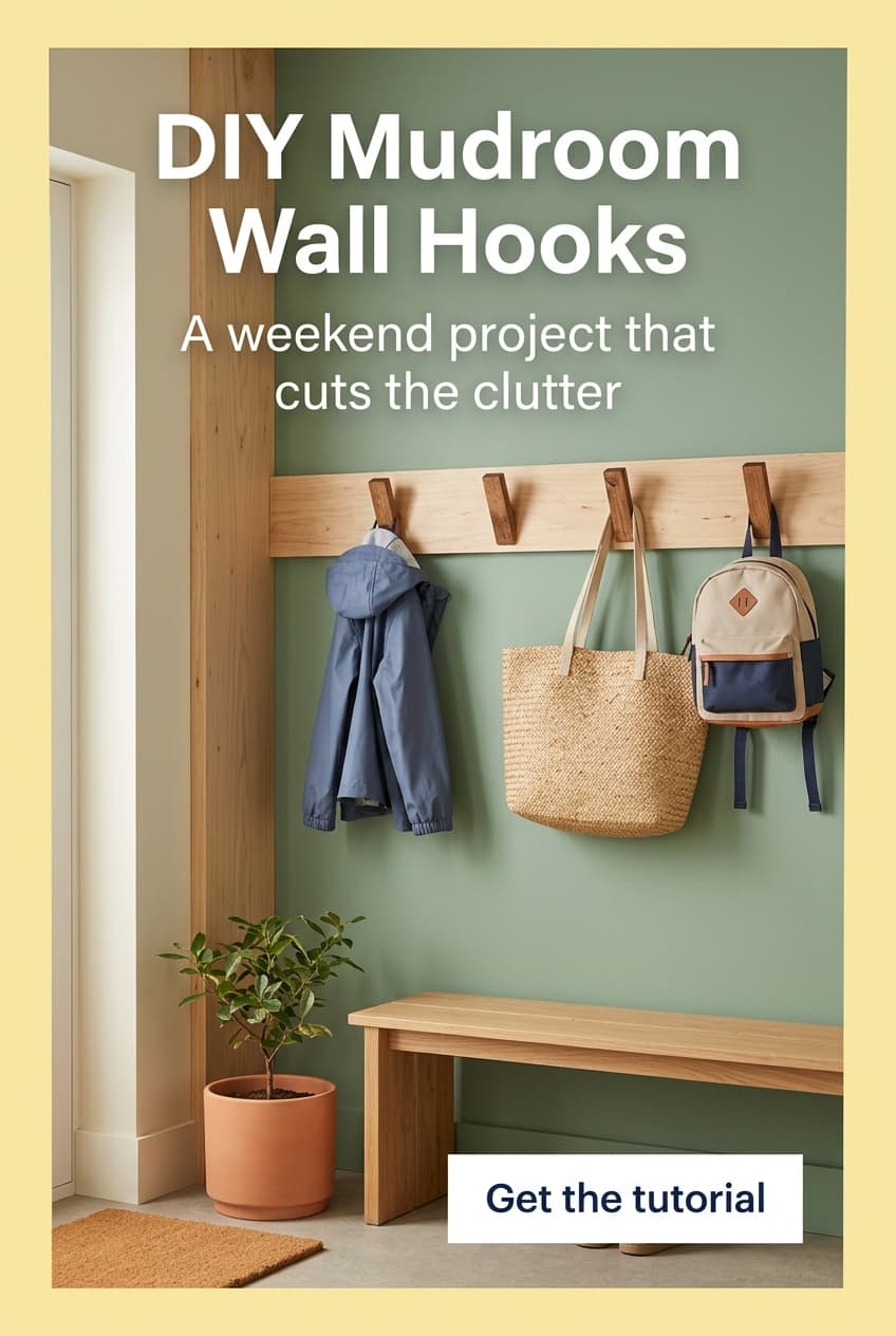 Representative Pinslate example pin for Pine and Thistle DIY featuring mudroom wall hooks.